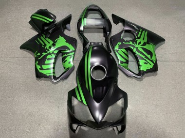 Migliori Carena Moto Honda CBR600 F4i 2001-2003 - Verde Nero Opaco Cranio