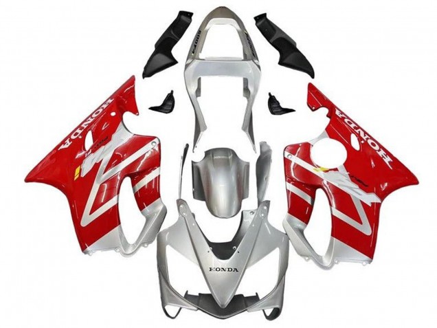Migliori Carena Moto Honda CBR600 F4i 2001-2003 - Argento Rosso
