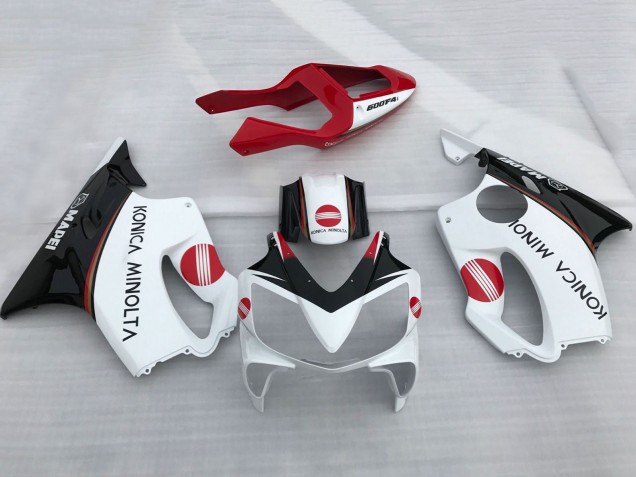 Migliori Carena Moto Honda CBR600 F4i 2001-2003 - Bianco Rosso Nero Lucido Konica Minolta