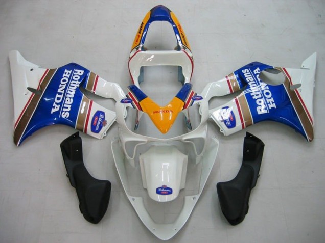 Migliori Carena Moto Honda CBR600 F4i 2001-2003 - Giallo Bianco Blu Rothmans