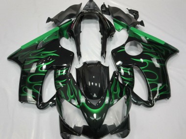 Migliori Carena Moto Honda CBR600 F4i 2004-2007 - Nero Lucido Verde Fiamma