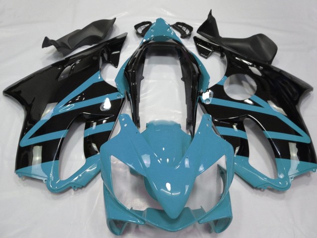 Migliori Carena Moto Honda CBR600 F4i 2004-2007 - Azzurro Chiaro Nero Lucido