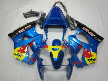 Migliori Carena Moto Kawasaki ZX6R 2000-2002 - Blu Giallo Nero Red Bull