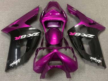 Migliori Carena Moto Kawasaki ZX6R 2003-2004 - Viola Nero Lucido