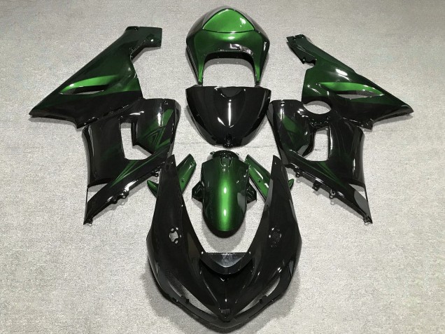 Migliori Carena Moto Kawasaki ZX6R 2005-2006 - Verde Nero Lucido