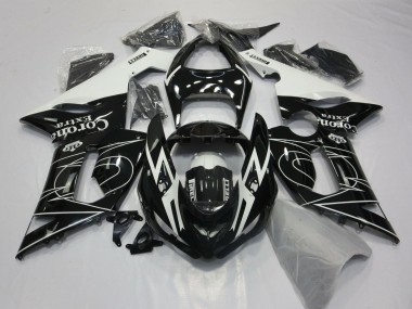 Migliori Carena Moto Kawasaki ZX6R 2005-2006 - Nero Lucido Bianco Corona Extra Tribal