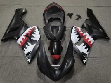 Migliori Carena Moto Kawasaki ZX6R 2005-2006 - Nero Opaco Bianco Rosso Squalo