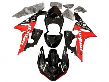 Migliori Carena Moto Kawasaki ZX6R 2005-2006 - Nero Lucido Rosso Bianco Jordan