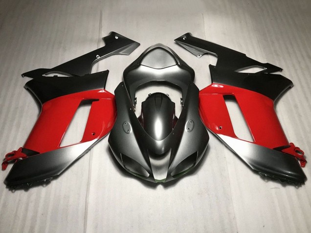 Migliori Carena Moto Kawasaki ZX6R 2007-2008 - Argento Rosso