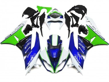 Migliori Carena Moto Kawasaki ZX6R 2007-2008 - Bianco Blu Verde Nero