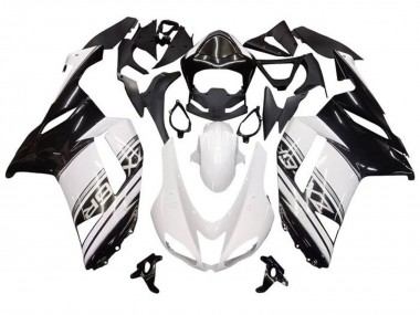 Migliori Carena Moto Kawasaki ZX6R 2007-2008 - Bianco Nero Argento Banda