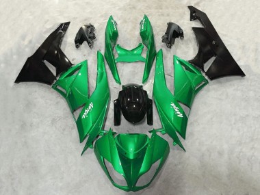 Migliori Carena Moto Kawasaki ZX6R 2009-2012 - Verde Nero Lucido Bianco Ninja