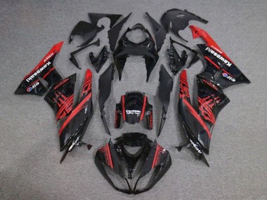 Migliori Carena Moto Kawasaki ZX6R 2009-2012 - Nero Lucido Rosso Mostro