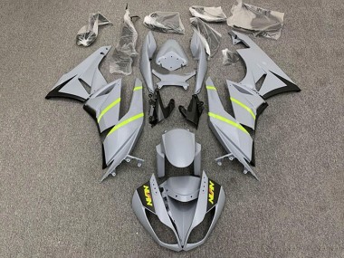 Migliori Carena Moto Kawasaki ZX6R 2009-2012 - Grigio Giallo Banda
