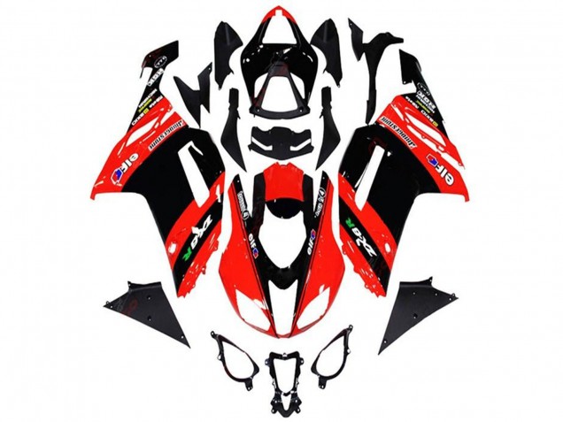 Migliori Carena Moto Kawasaki ZX6R 2013-2018 - Rosso Nero Elf
