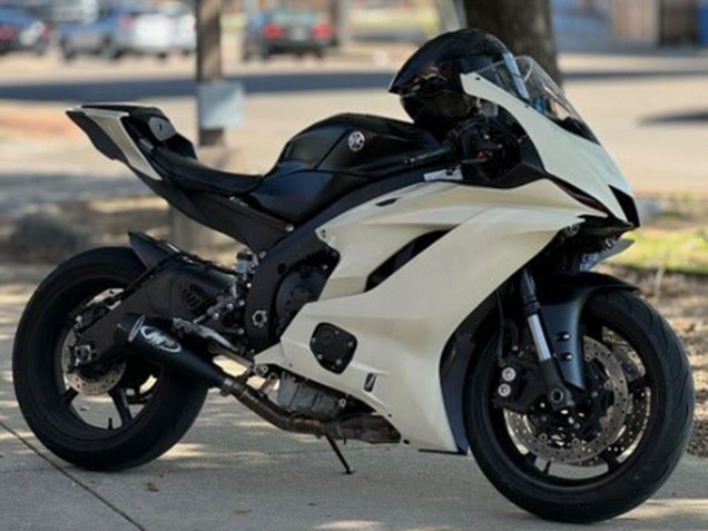 Migliori Carena Moto Kawasaki ZX6R 2013-2018 - Crema Bianco Nero Opaco
