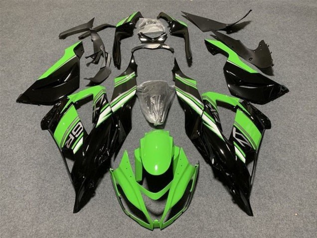Migliori Kit Carena Moto Completo Kawasaki ZX6R 2013-2018 - Verde Nero Lucido