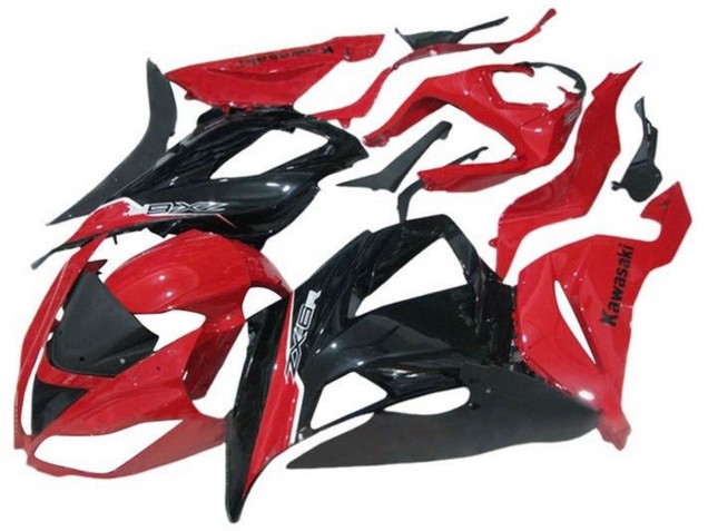 Migliori Carena Moto Kawasaki ZX6R 2013-2018 - Rosso Nero Lucido