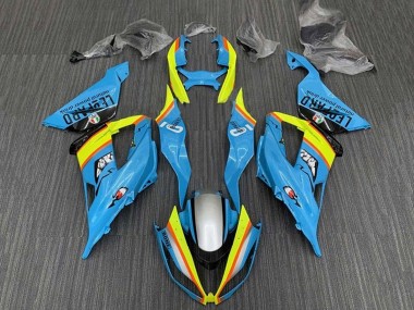 Migliori Carena Moto Kawasaki ZX6R 2013-2018 - Azzurro Chiaro Giallo Arancia Nero Argento