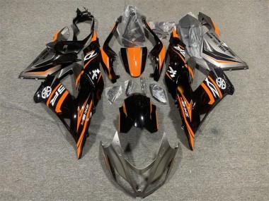 Migliori Carena Moto Kawasaki ZX6R 2013-2018 - Arancia Nero Lucido
