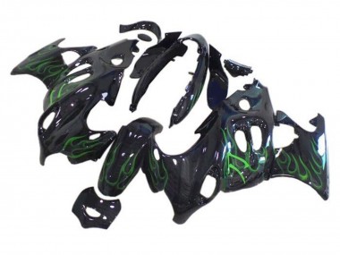 Migliori Carena Moto Suzuki GSX600F/GSX750F 2004-2006 - Nero Lucido Verde Fiamma