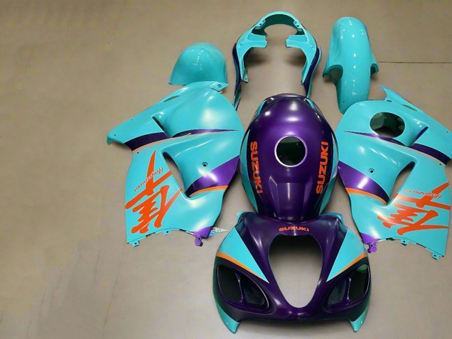 Migliori Carena Moto Suzuki GSXR 1300 Hayabusa 1996-2007 - Viola Opaco Arancia Blu