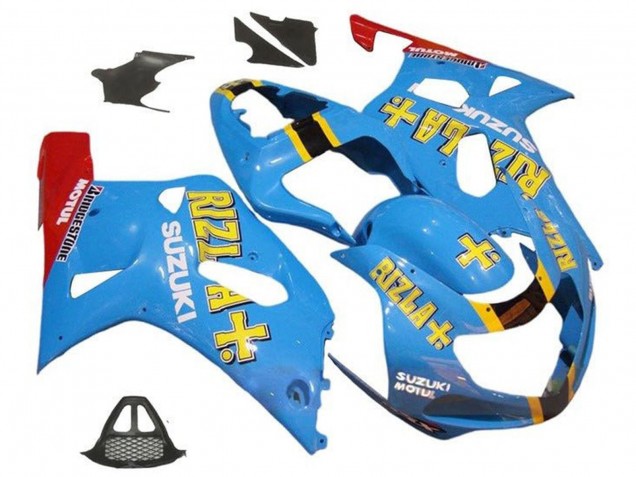 Migliori Carena Moto Suzuki GSXR1000 2000-2002 - Blu Giallo Rosso Rizla