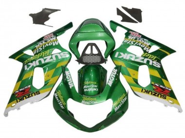 Migliori Carena Moto Suzuki GSXR1000 2000-2002 - Verde Giallo Bianco Motul