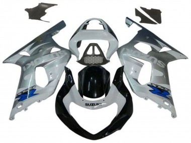 Migliori Carena Moto Suzuki GSXR1000 2000-2002 - Argento Bianco Nero Lucido Blu