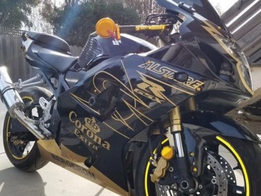 Migliori Carena Moto Suzuki GSXR 1000 2003-2004 - Nero Oro Corona