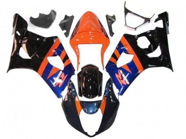 Migliori Carena Moto Suzuki GSXR 1000 2003-2004 - Arancia Blu Nero Lucido