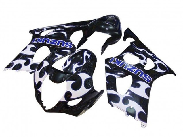 Migliori Carena Moto Suzuki GSXR 1000 2003-2004 - Nero Bianco Blu Tribal