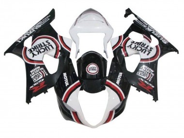 Migliori Carena Moto Suzuki GSXR 1000 2003-2004 - Bianco Nero Rosso Lucky Strike