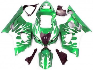 Migliori Carena Moto Suzuki GSXR 1000 2003-2004 - Verde Bianco Fiamma