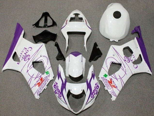 Migliori Carena Moto Suzuki GSXR 1000 2003-2004 - Bianco Viola Corona Alstare