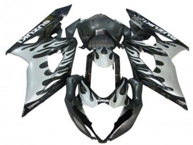 Migliori Carena Moto Suzuki GSXR 1000 2005-2006 - Nero Bianco Fiamma