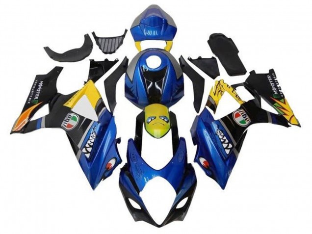 Migliori Carena Moto Suzuki GSXR 1000 2005-2006 - Blu Giallo Nero Squalo