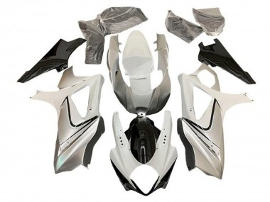 Migliori Carena Moto Suzuki GSXR 1000 2005-2006 - Lucido Bianco Argento Nero