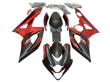 Migliori Carena Moto Suzuki GSXR 1000 2005-2006 - Caramella Rosso Nero Opaco