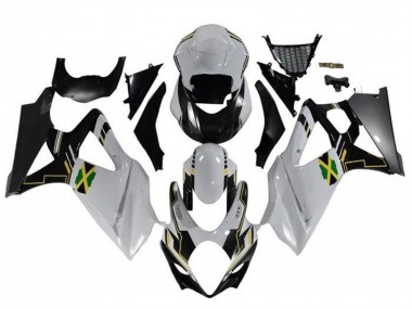 Migliori Carena Moto Suzuki GSXR 1000 2005-2006 - Bianco Nero Giallo Jamaica