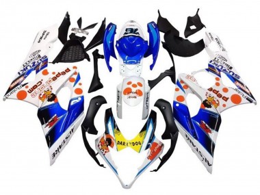 Migliori Carena Moto Suzuki GSXR 1000 2005-2006 - Bianco Blu Arancia Giallo Dark Dog