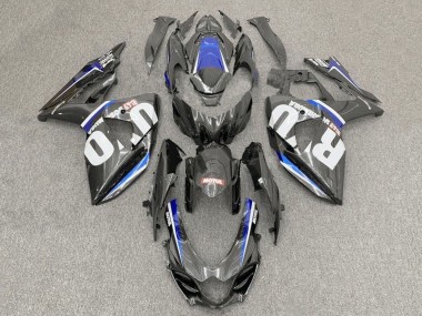 Migliori Carena Moto Suzuki GSXR1000 2017-2024 - Falso Fibra di Carbonio Bianco Blu