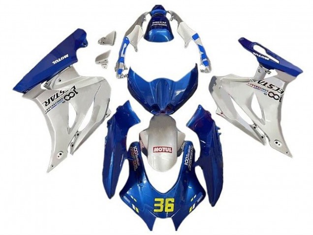 Migliori Carena Moto Suzuki GSXR1000 2017-2024 - Blu Argento Motul 36