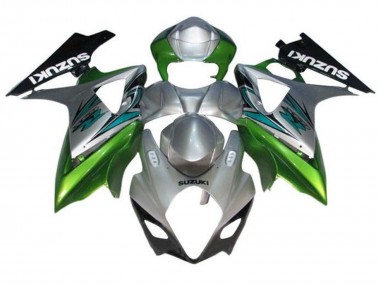 Migliori Carena Moto Suzuki GSXR 1000 2007-2008 - Argento Verde Nero