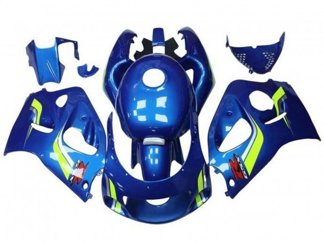 Migliori Carena Moto Suzuki GSXR 600 / GSXR 750 1996-2000 - Blu Giallo Bianco