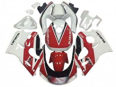 Migliori Carena Moto Suzuki GSXR 600 / GSXR 750 1996-2000 - Rosso Bianco Nero Banda