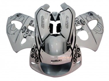 Migliori Carena Moto Suzuki GSXR 600 / GSXR 750 1996-2000 - Bianco Nero Corona Extra