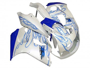 Migliori Carena Moto Suzuki GSXR 600 / GSXR 750 1996-2000 - Bianco Blu Fiamma