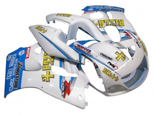 Migliori Carena Moto Suzuki GSXR 600 / GSXR 750 1996-2000 - Bianco Blu Giallo Rizla