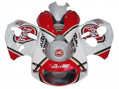 Migliori Carena Moto Suzuki GSXR 600 / GSXR 750 1996-2000 - Bianco Rosso Lucky Strike